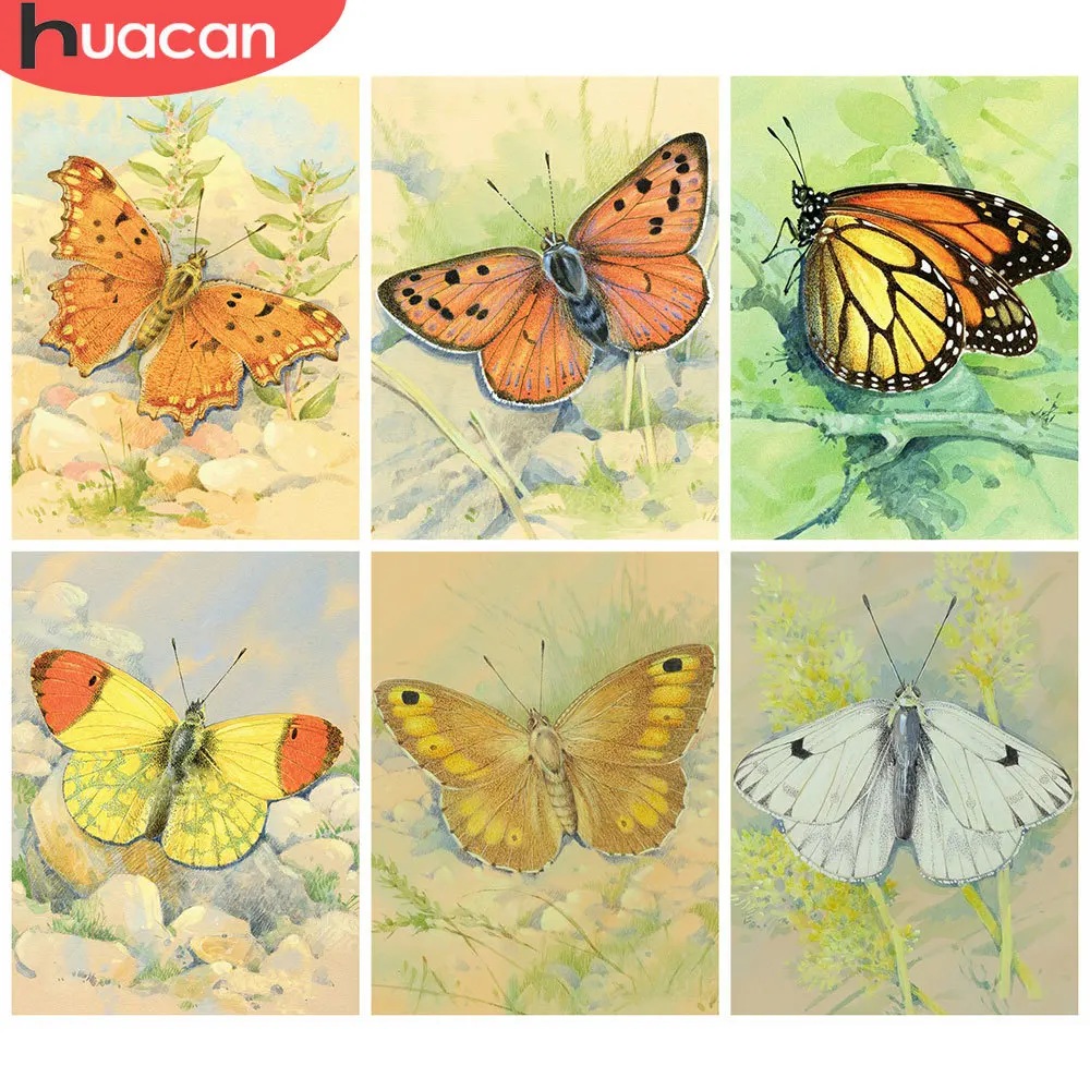 

HUACAN Full Square/Round Diamond Painting 5d Butterfly DIY Diamond Embroidery Animal Mosaic Needlework Home Decor