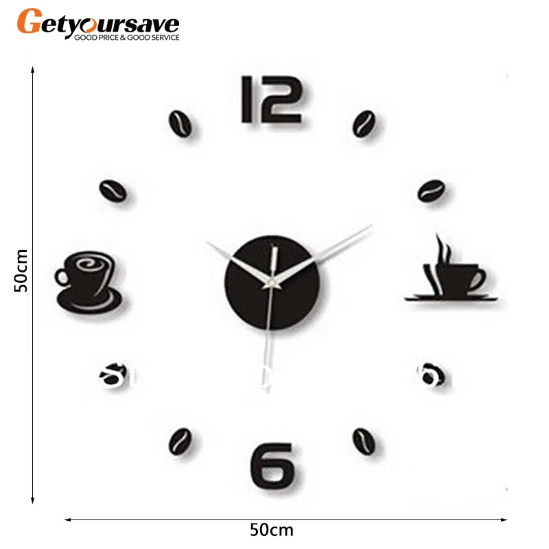 Забавные кофейные настенные часы зеркальный фон настенный стикеры Семейные