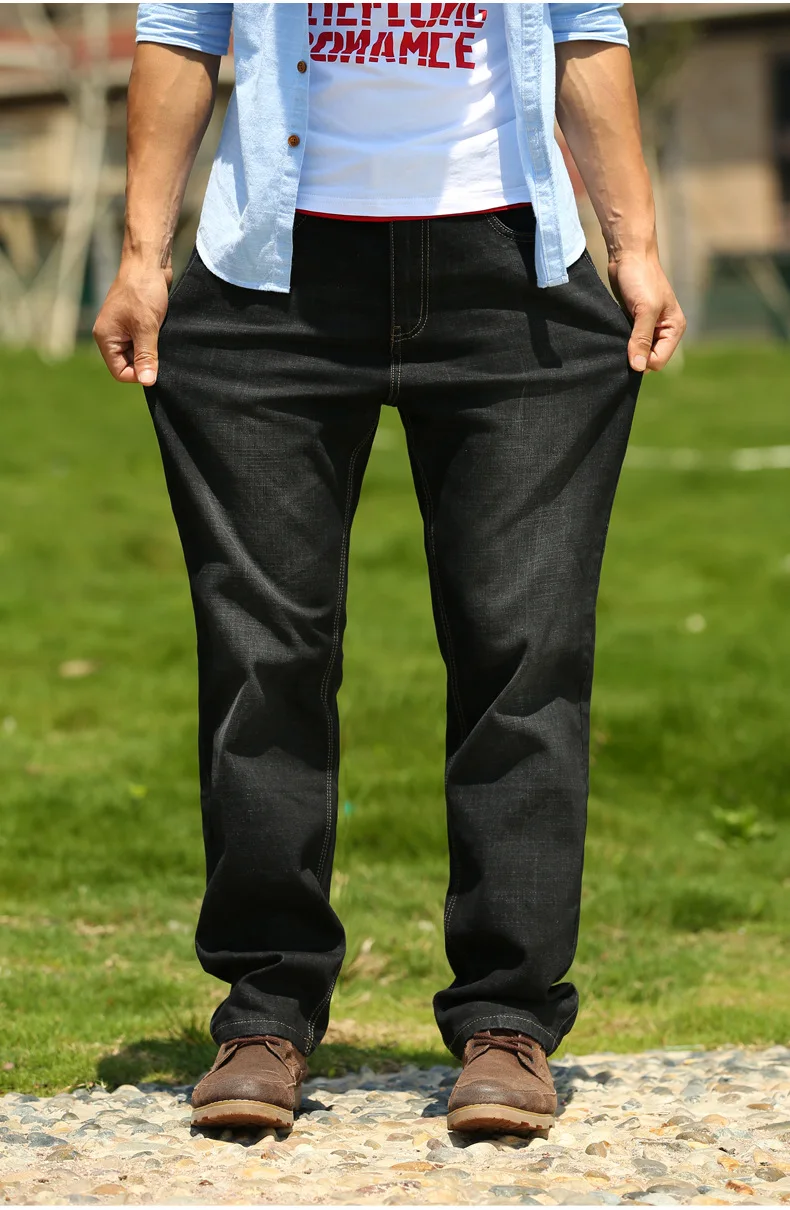 

Spring and Autumn Thick Large Size Men's Stretch Jeans Tide Brand High Waist High Elastic Plus Size Pants