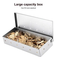washable and foldable stainless steel smoke box bbq smoke box wood chip smoker for meat smoky flavor box barbecue tool