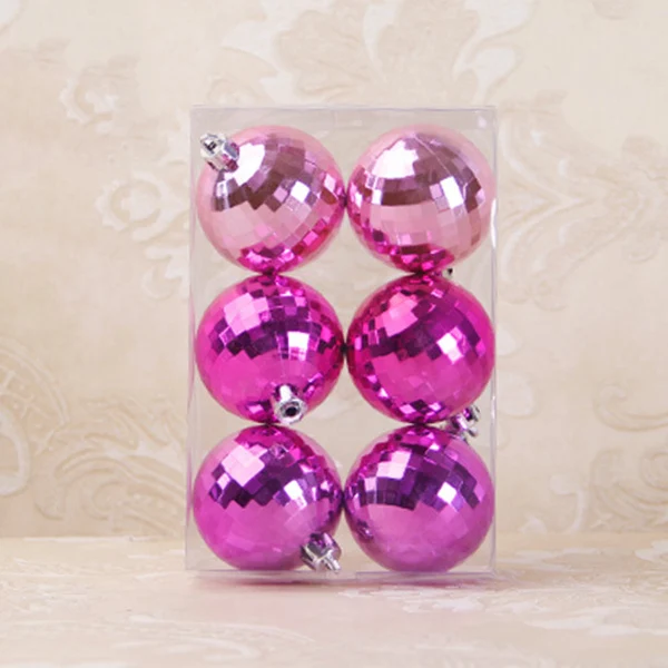 HOT 6Pcs Christmas Tree Baubles Hanging Ornaments Set Plastic Mirror Ball Decoration 6/8cm TI99 | Дом и сад