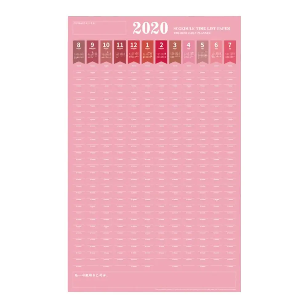 2020 настенный календарь ежедневник заметки бумажный Еженедельный и ежемесячный