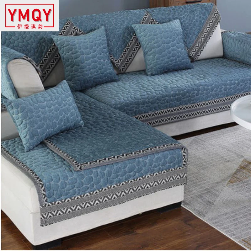 YMQY Europe Style Cotton Fabric Sofa Cover Soft Slip Resistant Couch Slipcover Seat Towel Leather Corner CoversH | Дом и сад
