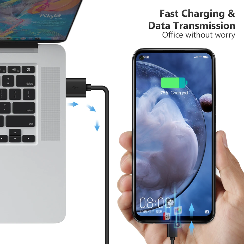 Кабель зарядный с разъемом USB Type C и поддержкой быстрой зарядки 25/100/150/200/300