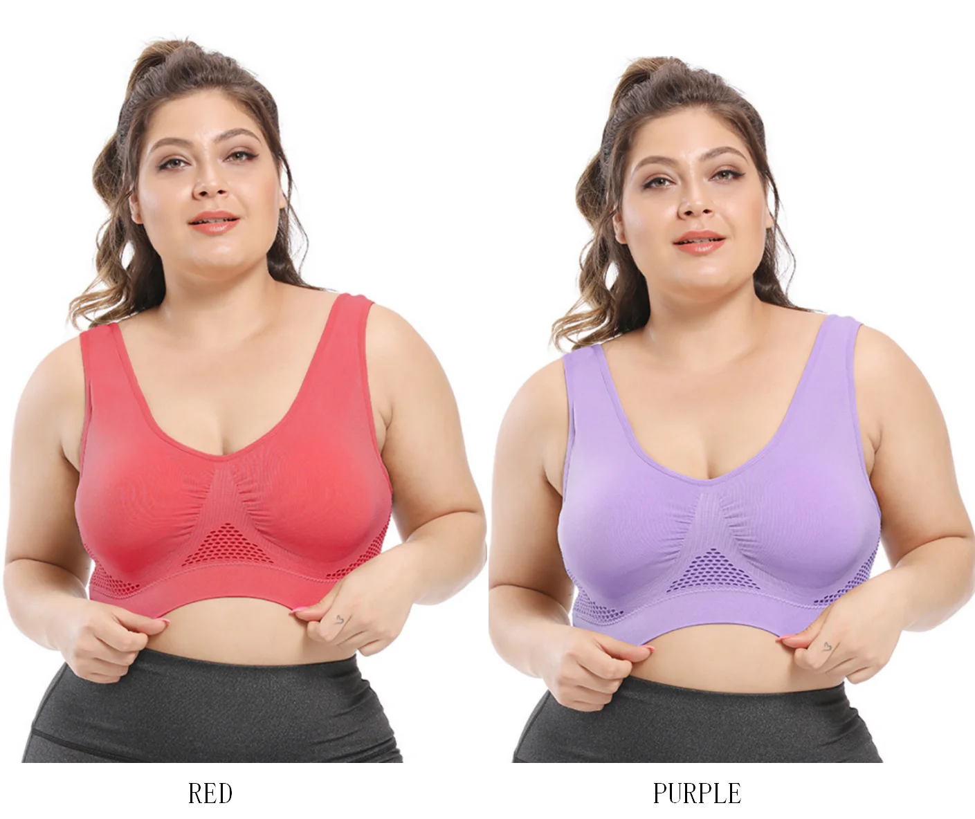 

2PCS Women Sports Bra PLUS SIZE Sportswear Tops Fitness Clothing