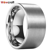 10mm 12mm big wide band tungsten wedding ring for men brushed finish flat shape engagement ring comfort fit