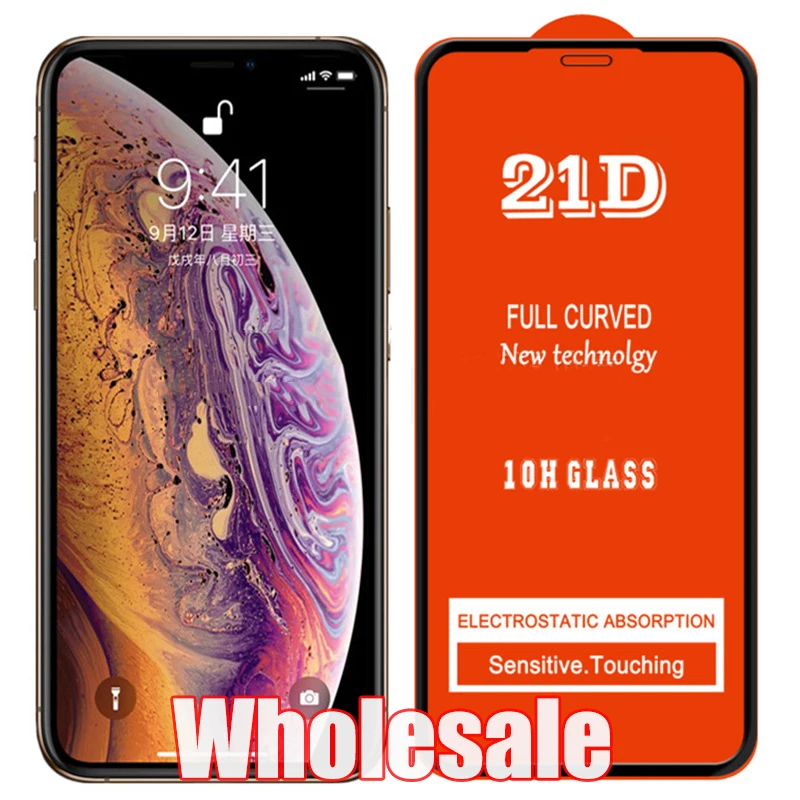Защитная пленка 21D для iPhone 13 Pro Max 12 Mini 11 XS XR X 8 7 6 Plus SE | Мобильные телефоны и