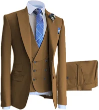 7 cores casuais ternos masculinos 3 pçs calças jaqueta colete pico lapela blazer calças sob medida homem ternos festa de jantar para o casamento (1)