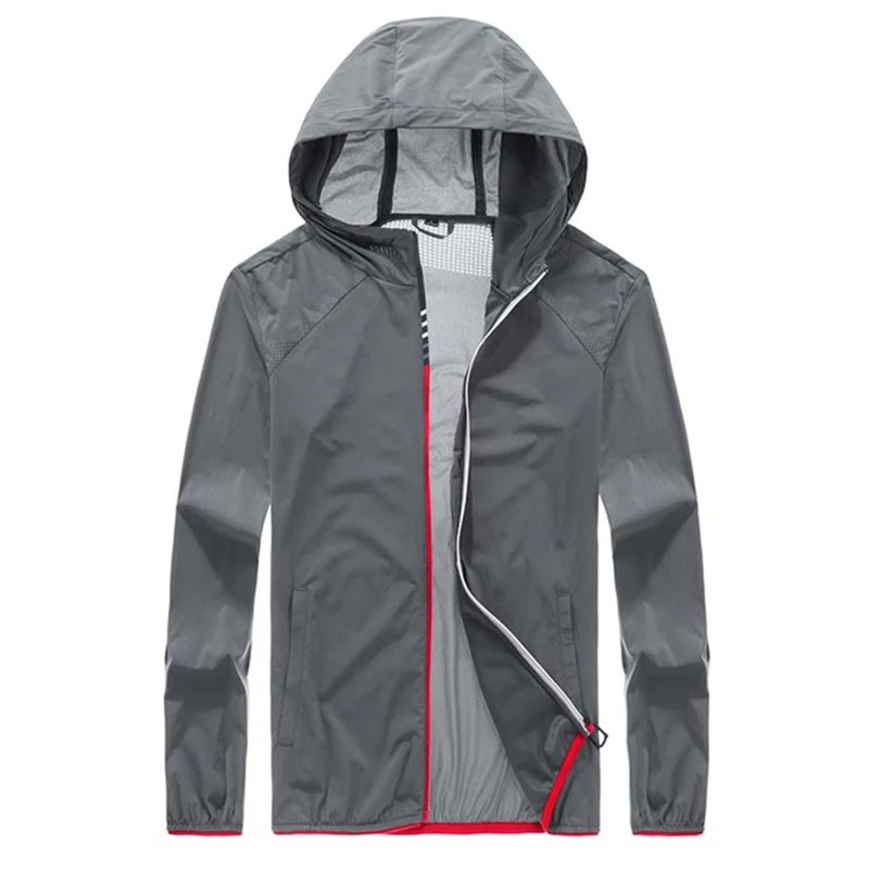 

2021 Men's Hooded Anti-Ultraviolet Skin Windbreaker Stretch Couple Summer Riding Ice Silk Sunscreen Clothing Fishing Clothes