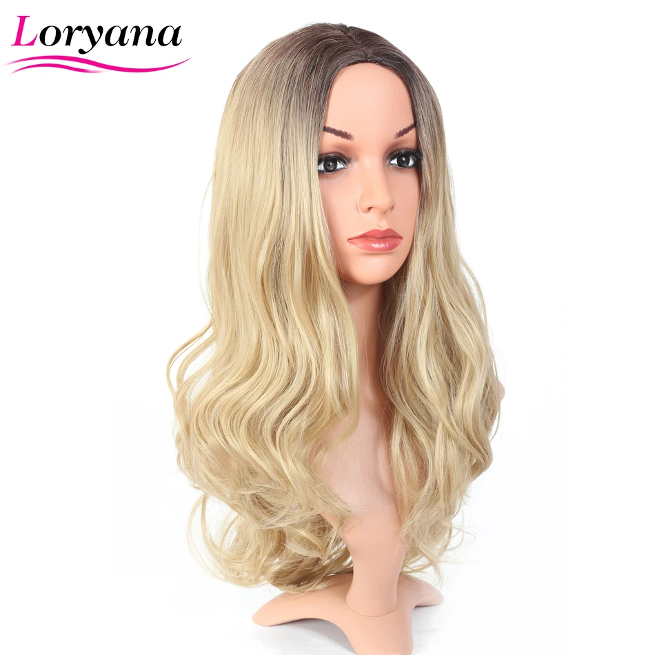 Loryana волосы смешанный черный светильник коричневый блонд синтетический парик