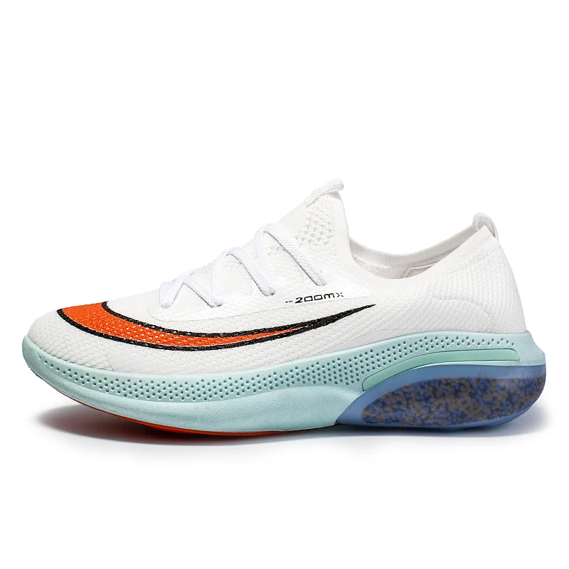 

High Quality Breathable Comfortable Mesh Running For Men Sport Couple Shoes Black Orange Sneakers Marathon Level Cushioning