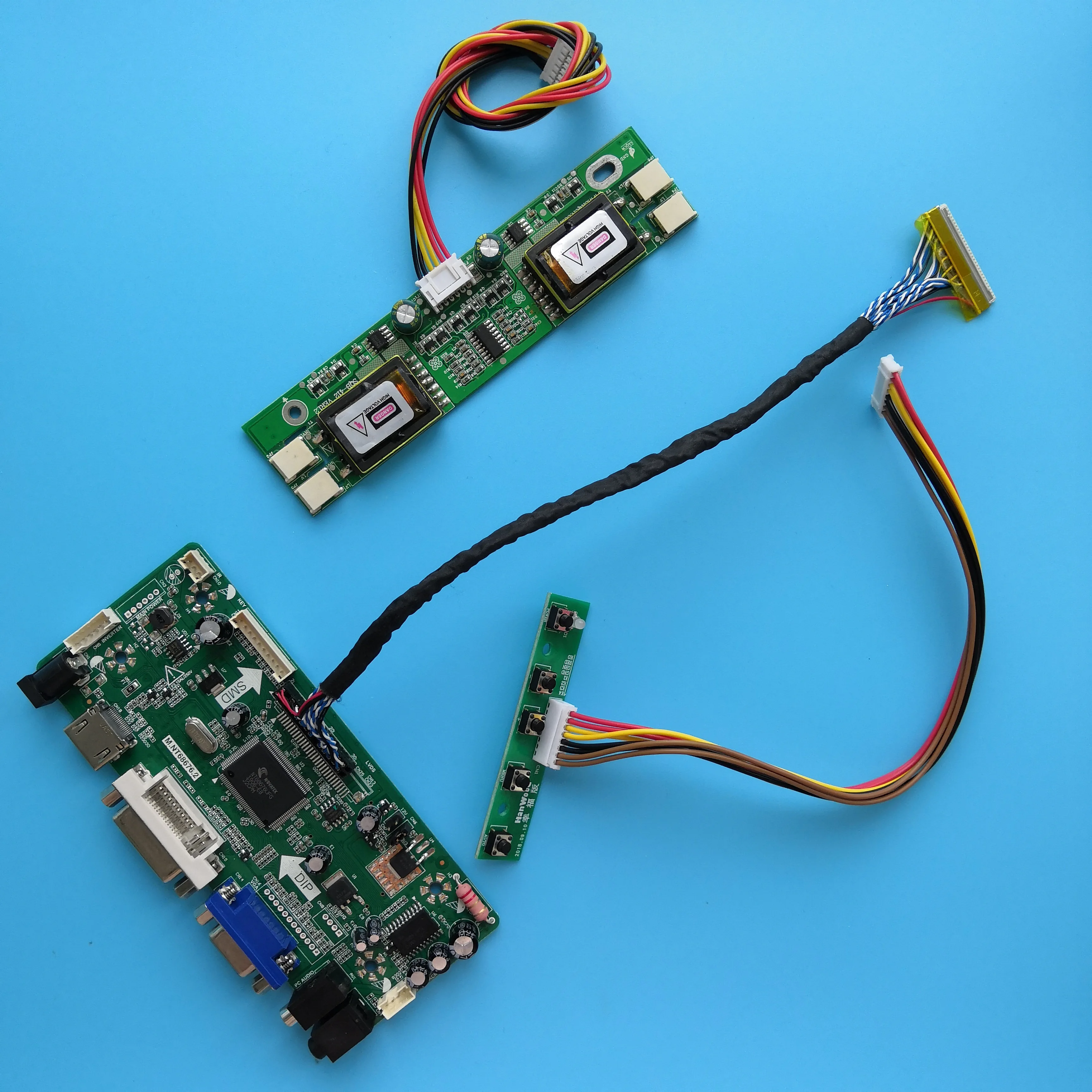 

Комплект для телефона, монитор, экран DVI VGA DIY M.NT68676 LVDS 4 лампы, плата контроллера 23,6 "x 30 контактов