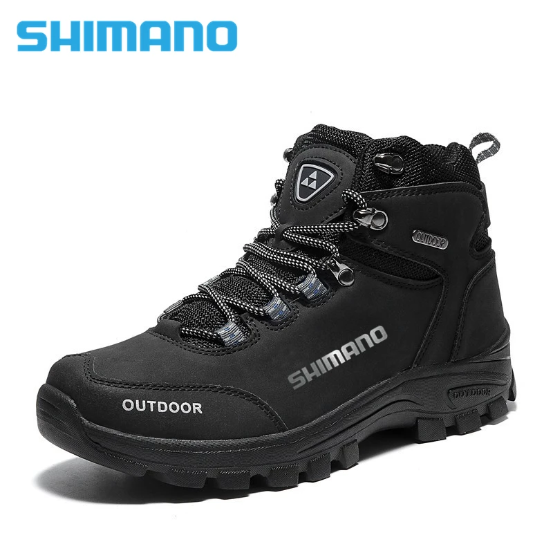 

2021 рыболовные туфли Shimano, походные туфли с высоким верхом, мужская спортивная обувь для улицы на осень и зиму, Высококачественная походная о...