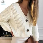 HKSNG Женский Осенний мягкий винтажный черно-белый свитер кардиган модный дизайнерский длинный рукав Корейская Повседневная Верхняя одежда