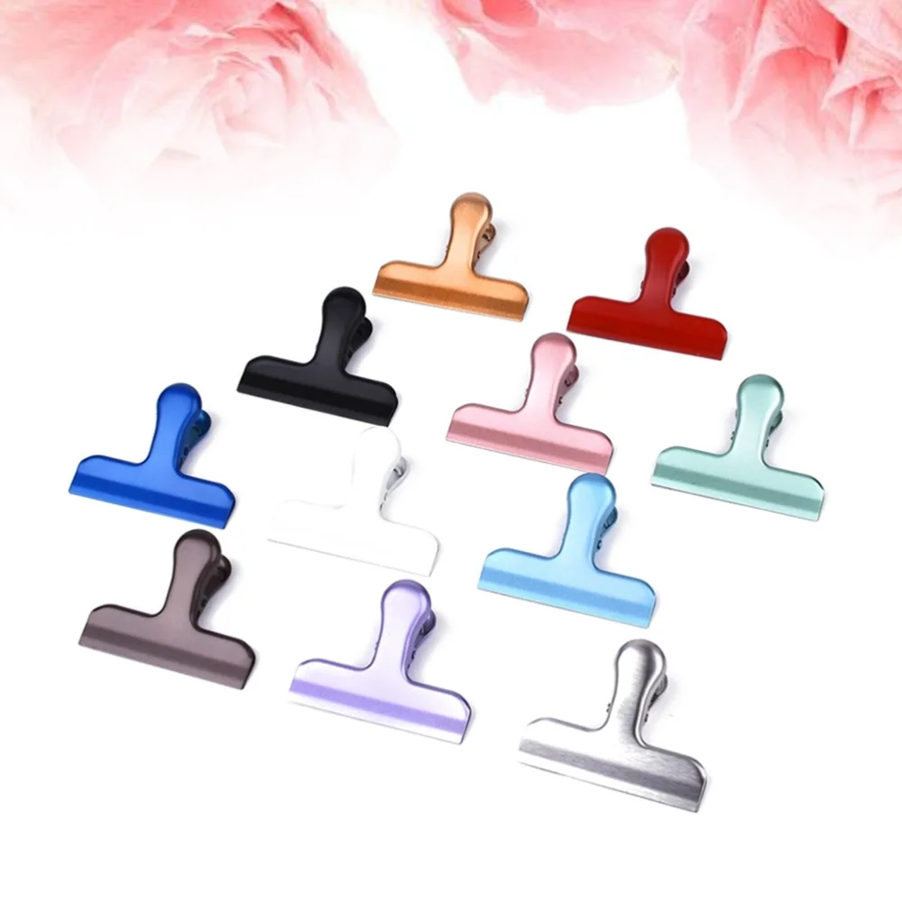 

6 Pcs Stainless Steel Food Clips Creative Sealing Clips Snacks Food Saver Great for Home Kitchen Refrigerator - 6.3x7.7cm (Rando