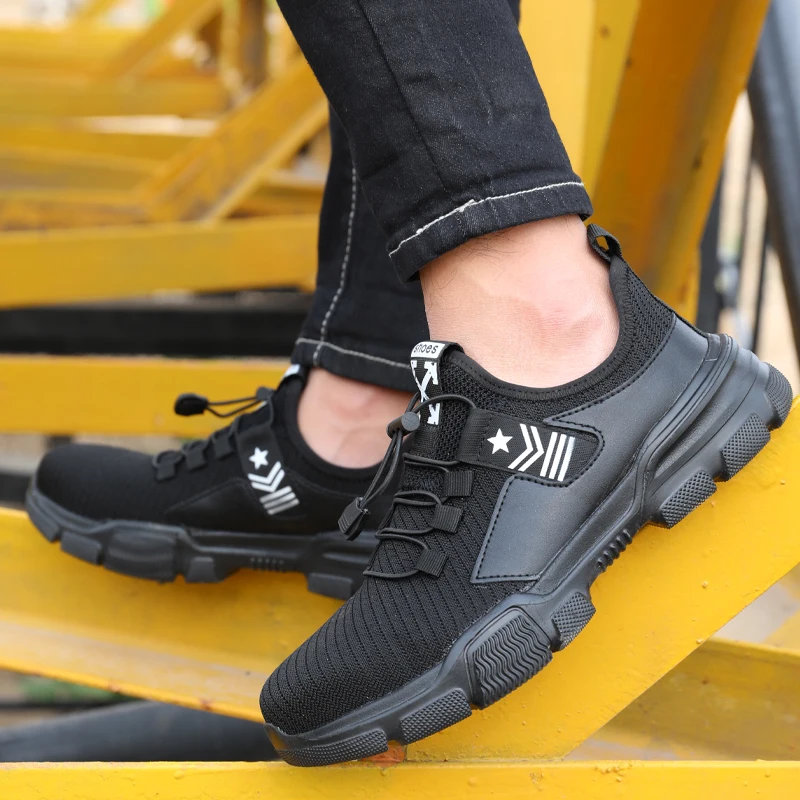 

2021 Hot Male Safety Shoes Puncture-Proof Work Sneakers Security Steel Toe Shoes Outdoor Protective Shoes Men Boots Work Shoes