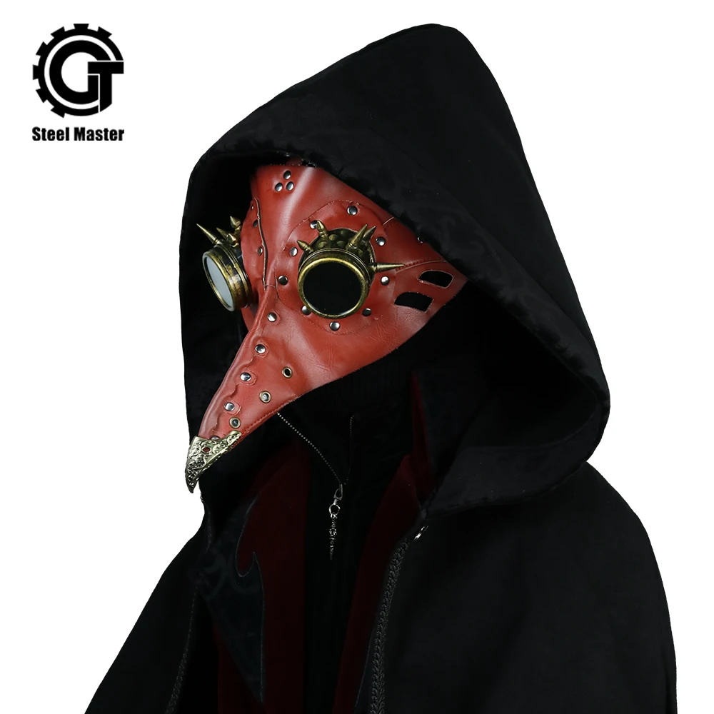 Стимпанк черная чума доктор маска искусственная кожа Готический Хэллоуин маски