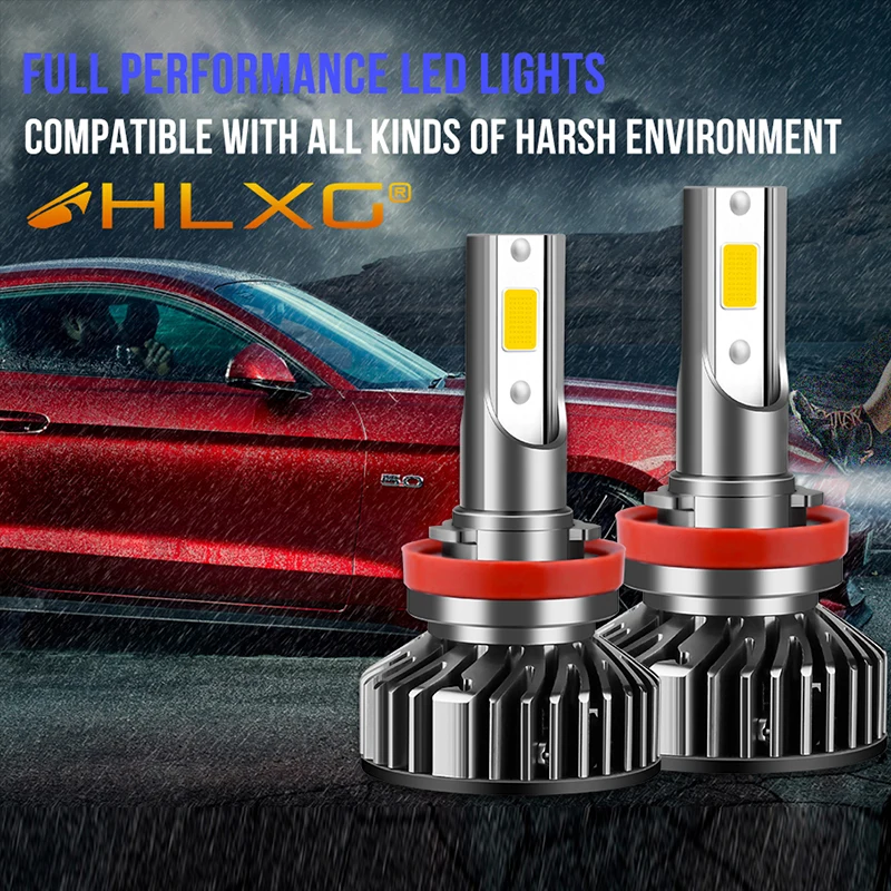 2 шт. Автомобильные светодиодные ламсветильник h4 50 Вт 10000 лм|Передние LED-фары для