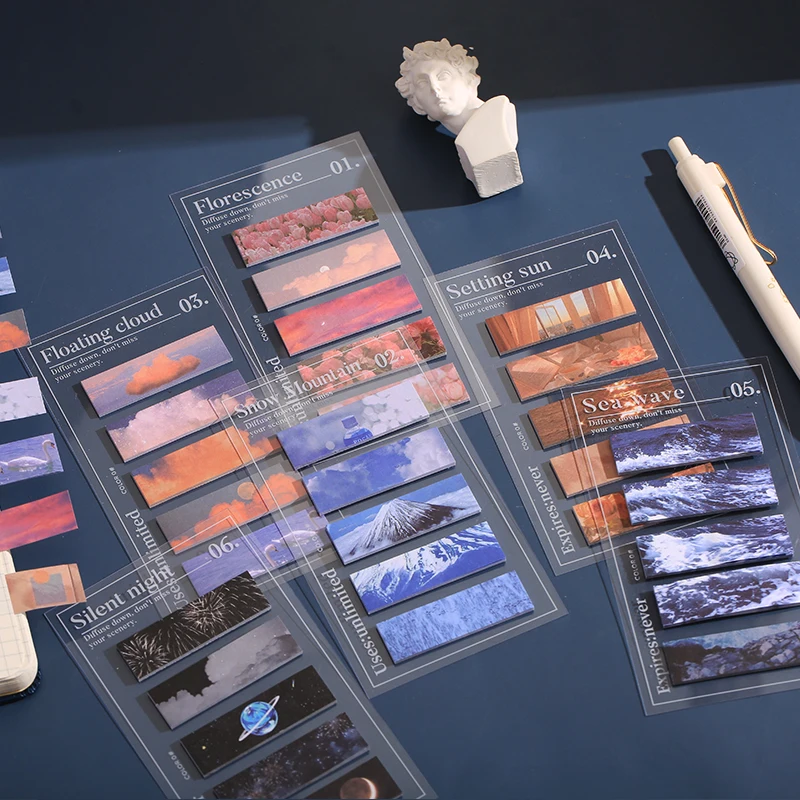 

100pcs/lot Universe Fragment Series Tape Sticker Cute Stationery Memo Pad Material Sticker Decorative Diary Sticky Note