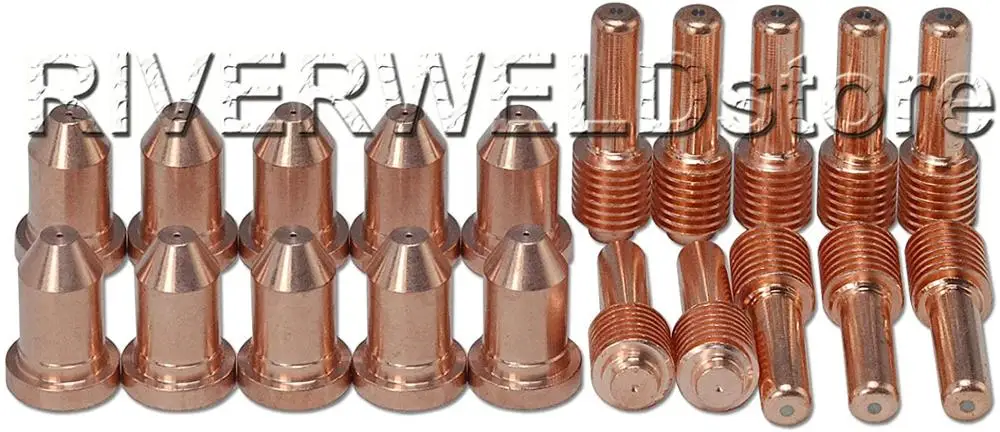 192048 Plasma Electrode and 192052 Plasma Nozzle 40A Extended Fit For Miller ICE-40C 55C Plasma Cutter 20pcs