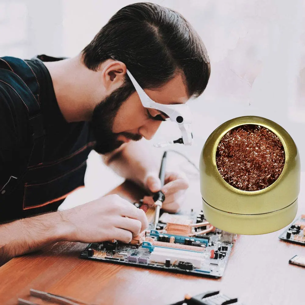 

Solder Tip Cleaning Wire Soldering Iron Tip Cleaner Metal Wire With Stand Set Welding Desoldering Soldering Iron Tip Cleaner