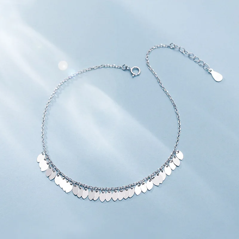 

Элегантный женский Браслет из стерлингового серебра 925 пробы с кисточками и бусинами, ювелирные изделия, подарок sl195