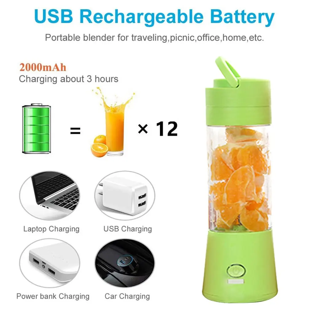 

Usb Charging Portable Electric Fruit Juicer 380ml Mini Electric Juice Cup Blender Cup For Shakes And Smoothies