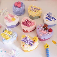 lovely korean decorated flower candle mold aesthetic dessert bear candle silicone molds croissant bread craft candle wax mould