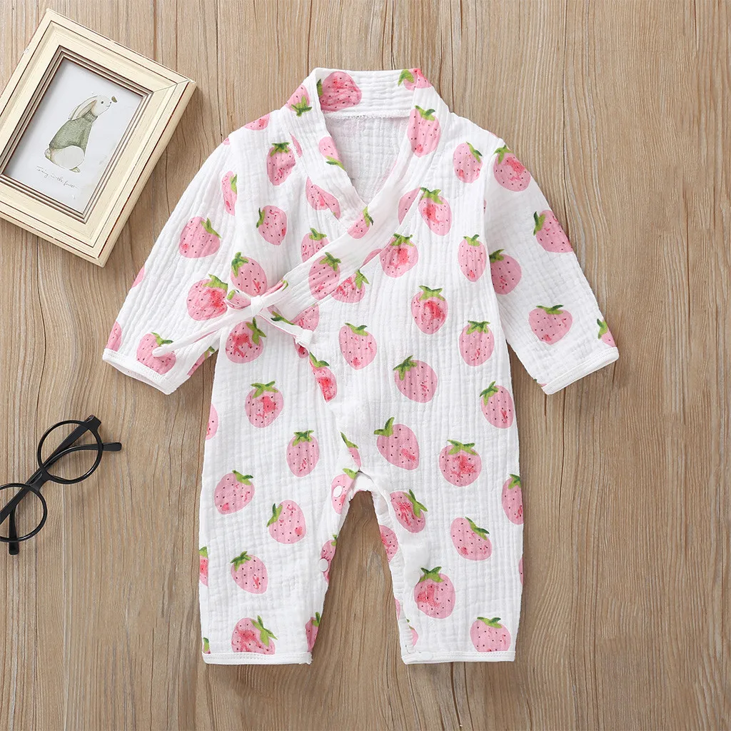 Трикотажный халат для новорожденных мальчиков и девочек на осень зиму кимоно с