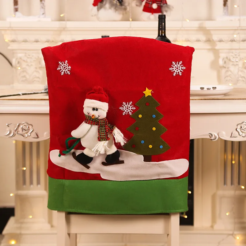 50x60cm Рождественский чехол на стул для столовой, съемный, моющийся, растягивающийся чехол на сиденье, вечерние принадлежности, рождественские украшения для дома Navidad - Цвет: 50x60cm