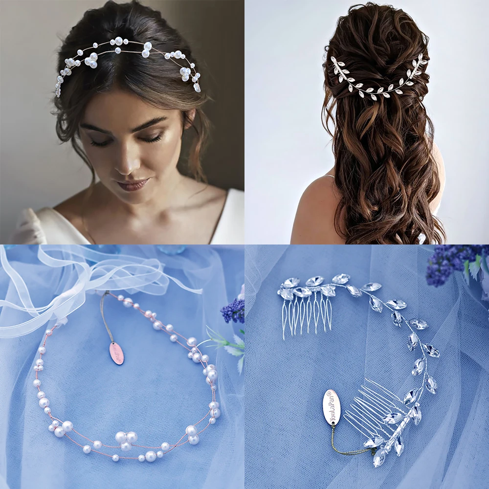 

Свадебные аксессуары для волос ручной работы, хрустальные головные уборы стразы, свадебный цветок, повязка на голову, свадебная тиара и кор...