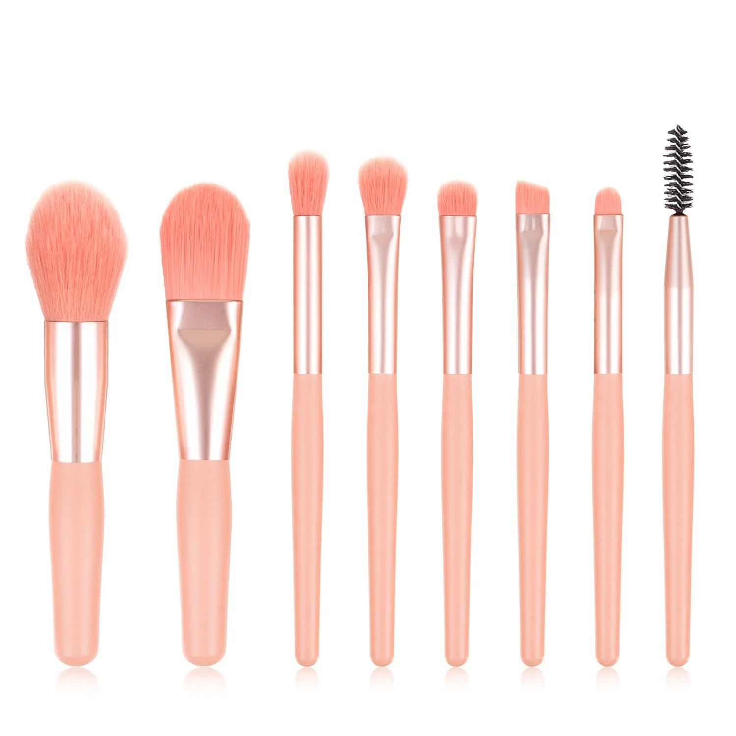 

Lezyan 8 pcs Mini Makeup Brushes, Foundation Brush, Wooden Handle, Soft Hair Makeup Brush Set, Portable Beauty Tools