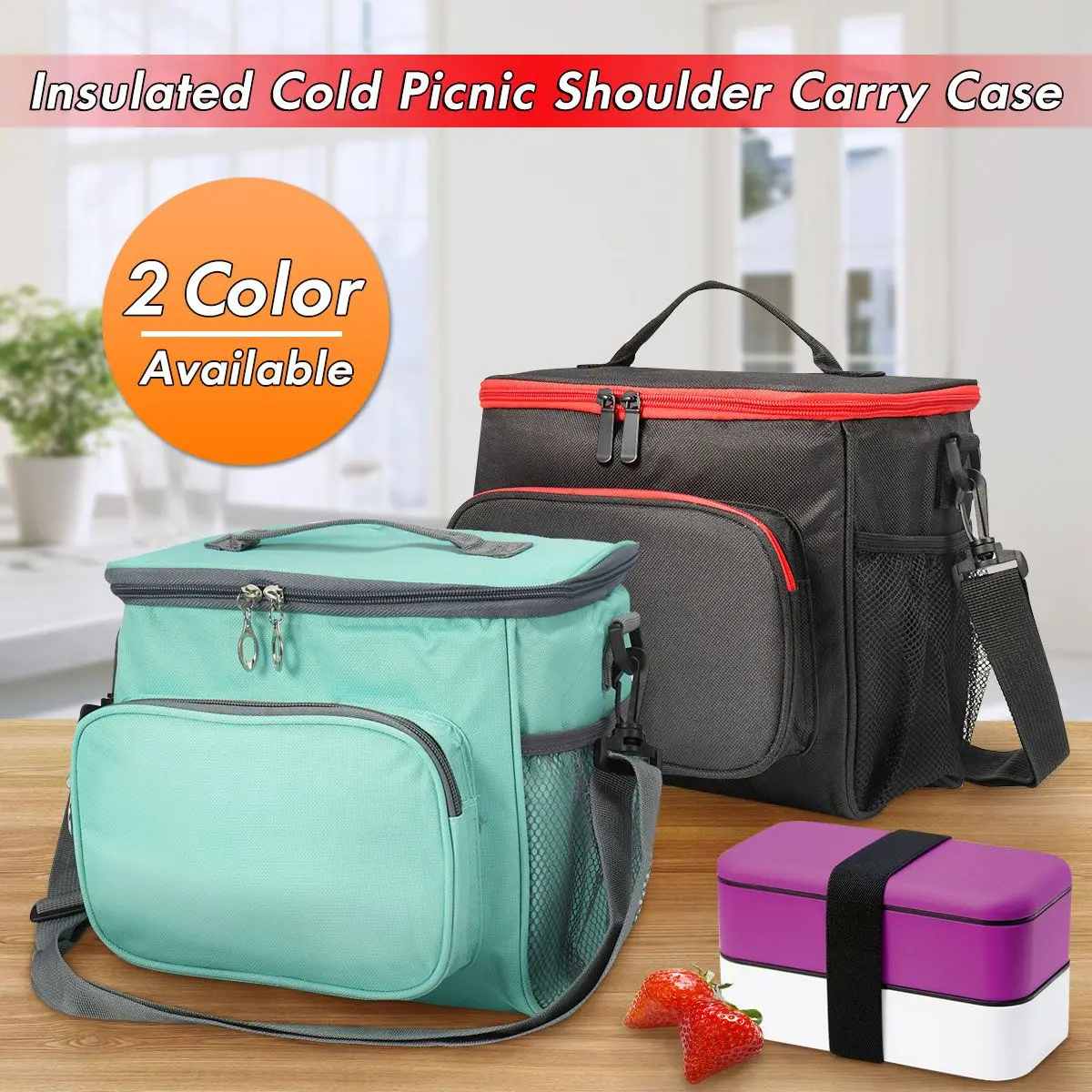 

Thermal Insulated Cooler Bags Large Women Men Picnic Lunch Bento Box Trips BBQ Meal Ice Zip Pack Accessories Supplies Products