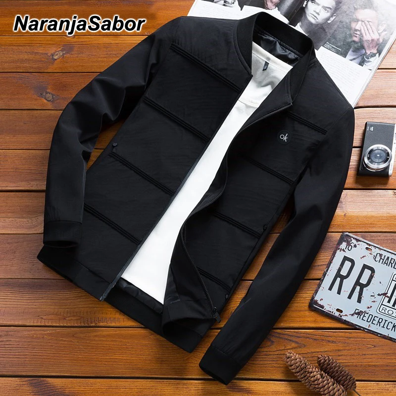 

NaranjaSabor Spring Jackets Mens Pilot Bomber Jacket Male Fashion Baseball Hip Hop Coats Slim Fit Coat Brand Clothing 4XL N513
