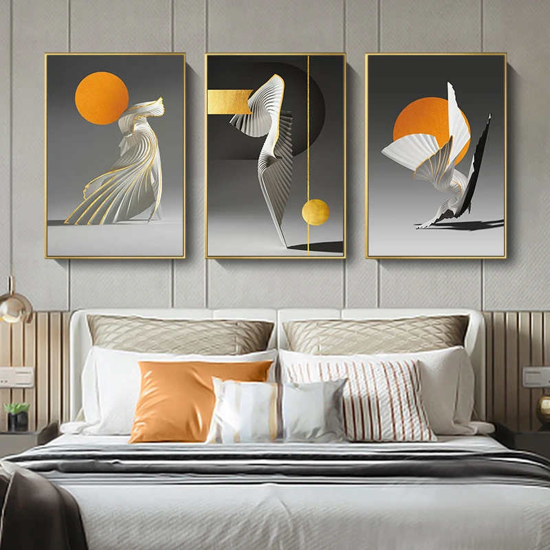 

Orange Sun Canvas Poster Creative Abstract Wall Art Painting Nordic Posters and Prints Wall Pictures for Living Room Home Decor