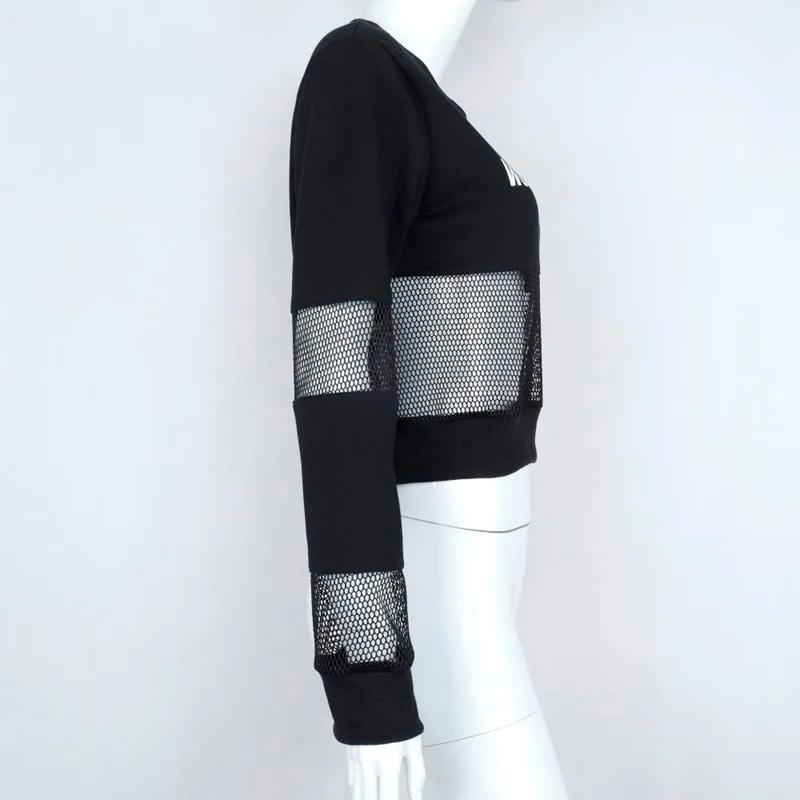 

Sport Women 2020 Fashion Sportwear Cotton Sexy Casual Sweatshirts Hollow Out Crop Top Printed Letter WORST BEHAVIOR High Quality