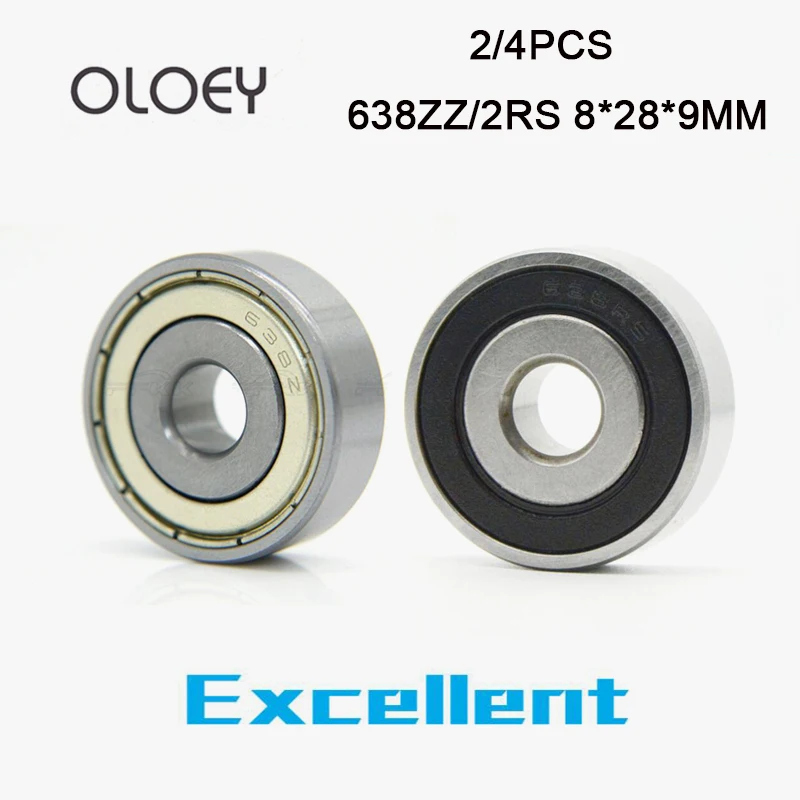 Подшипник 638ZZ 2RS 8x28x9 мм 2/4 шт. шарикоподшипники высокого качества 3D радиальный