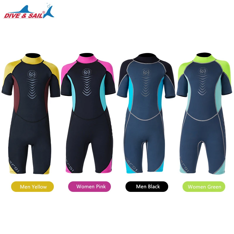 Эластичный цельный 2 5 мм неопреновый водолазный костюм для подростков с коротким
