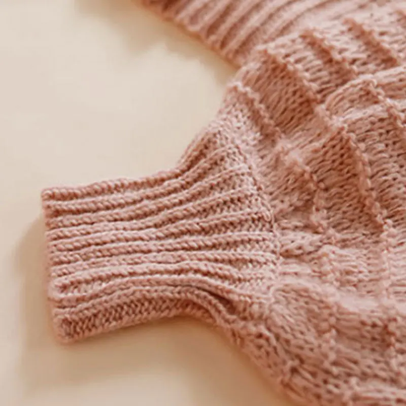 

Autumn Sweater For Women 2020 Cardigan Knitted Short V-neck Hollow Out Lantern Sleeve Jumper Fashion Female Clothing Tops ca20#