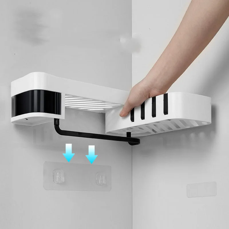 

1 pcs Corner Shower Shelf Bathroom Shampoo Shower Shelf Holder Kitchen Storage Rack Organizer Wall Mounted Type