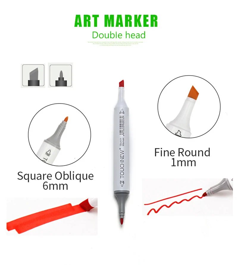 TOUCHNEW спиртовые маркеры 30/40/60/80/168 Цвета Dual Head эскиз Маркеры Ручка кисти для рисования манга дизайн маркер для рисования