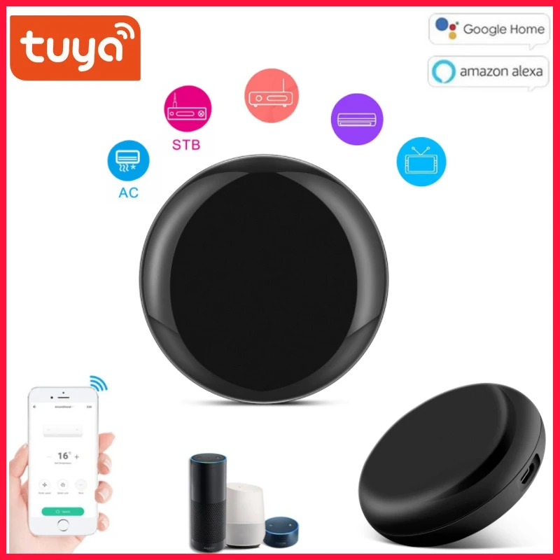 

Tuya Smart Smart Infrared Remote Wireless WiFi-IR Controller Infrared Remote Controller Air Conditioner TV For Alexa Google Home