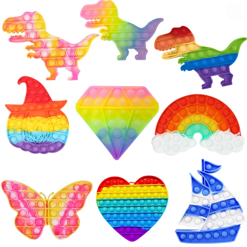 

Poppet Fidget Toys Decompression Edamame Toys Squishy Squeeze Rainbow Dinosaur Cute Stress Adult Toy Rubber Boys Xmas Gift