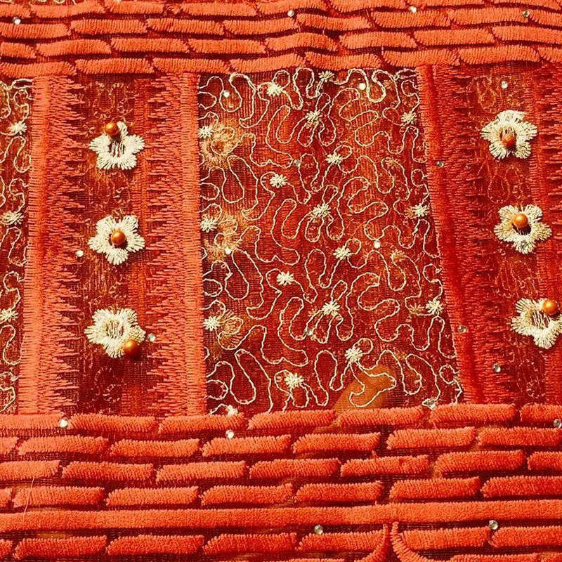 

New arrival French Tulle Lace Fabric XSF5 pure color design with stones and beads Top selling wholesale French net lace fabric