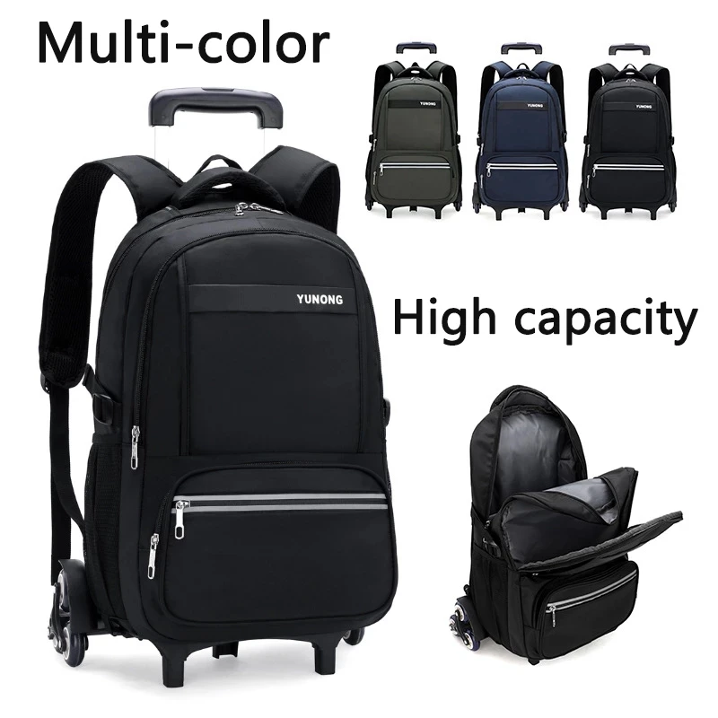 New Children's Boys Girls School Trolley Backpacks with Wheels Removable Children Elementary School Satchel Bags Travel Luggage