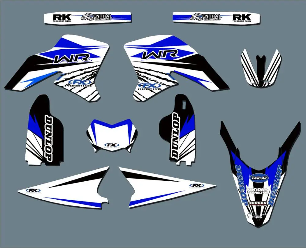 Полный набор наклеек графических переводков команды для YAMAHA WR250R 2020 2019 2018 2017 2016 2010