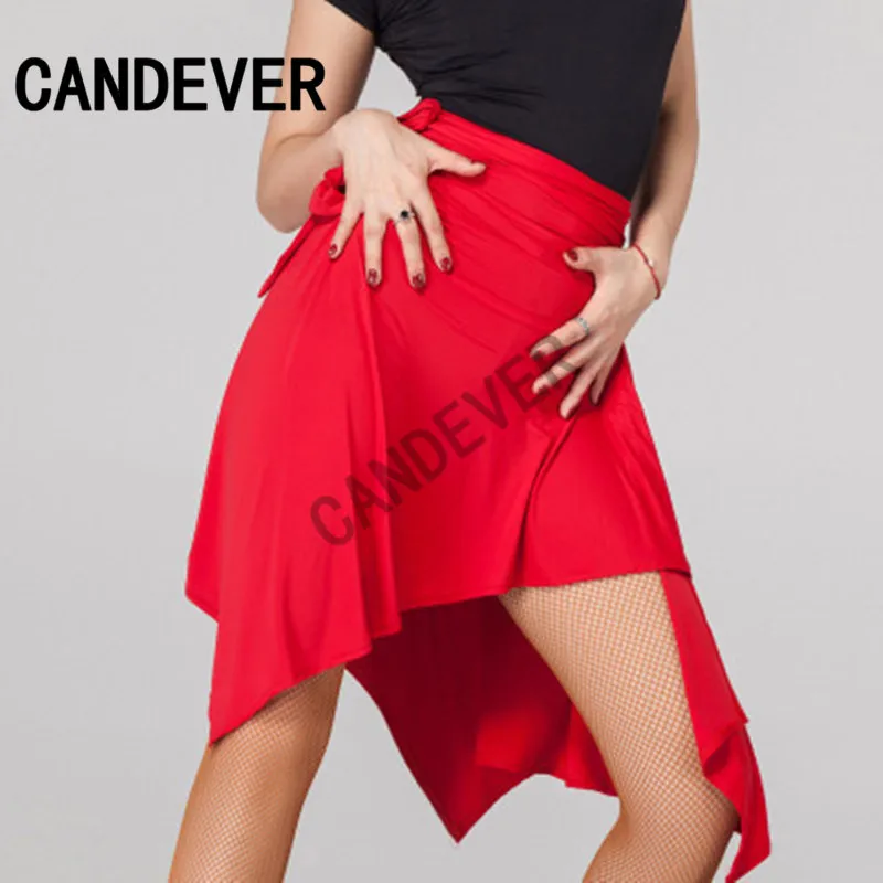 Latin Dance Skirt Red / Black irregular Cha Cha/Rumba/Samba/Tango Dresses For Dancing Practice/Performamnce Dancewear | Тематическая