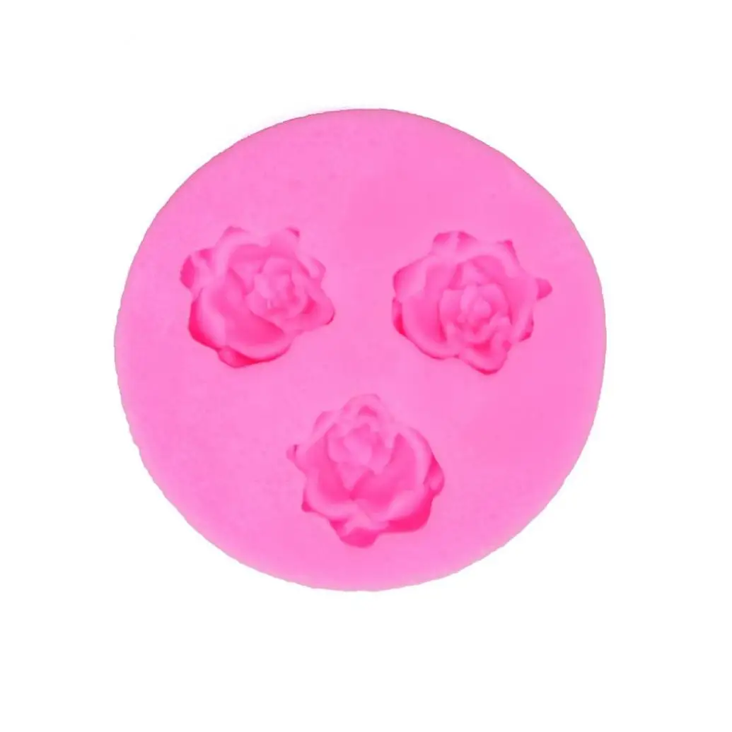 3 полостей цветок торт плесень мини скульптуры силиконовый сахар полимер для