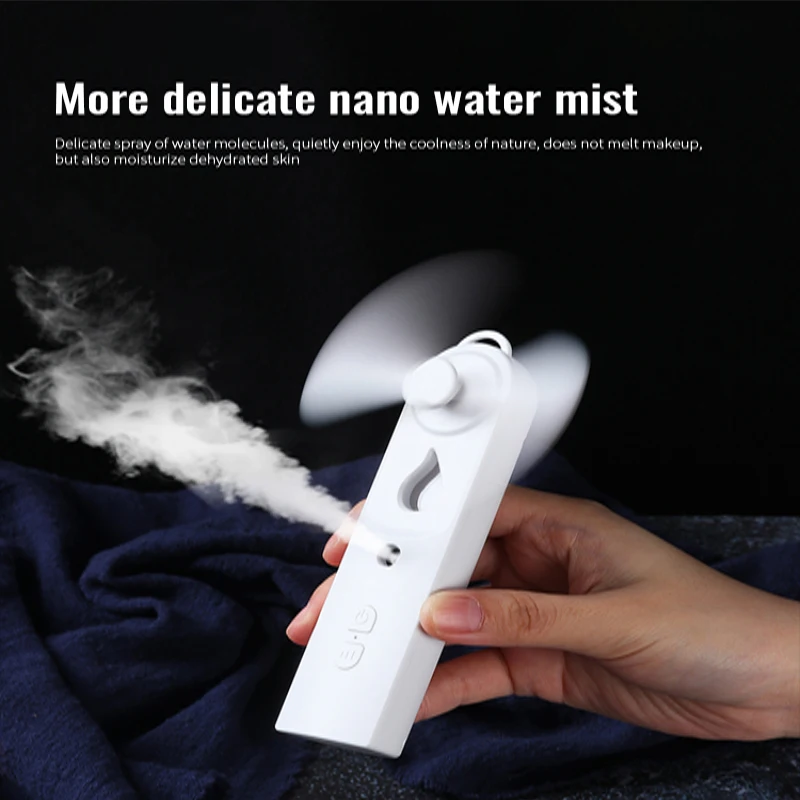 

30ml New Spray Little Fan Refrigeration Humidifi Portable Small Mini Student USB Charging Handheld Water Replenishing Instrument
