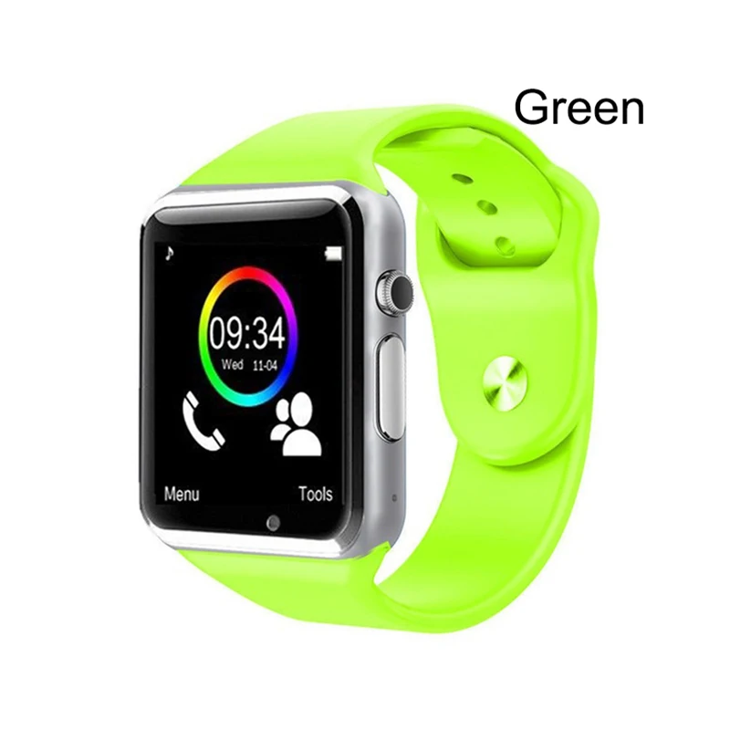 Green Smart Watch A1 Bluetooth Watch Men Waterproof Wearable Devices Watch Phone With SIM Camera For Android IOS Relogio Inteligente - Цвет: Green